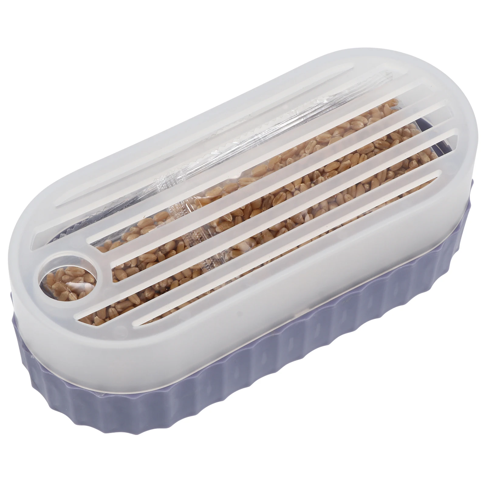 

Cat Grass Planter Set Durable PP Retro Texture Soilless Culture Easy Snack Pot Tray Supplies Pet Planting Box