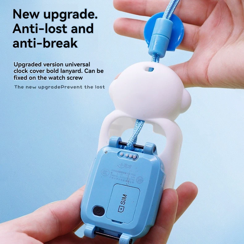 حافظة واقية للساعة مقاومة للماء مناسبة لساعات الهاتف وساعة الأطفال المصنوعة من السيليكون والرقبة معلقة وآمنة ومتينة