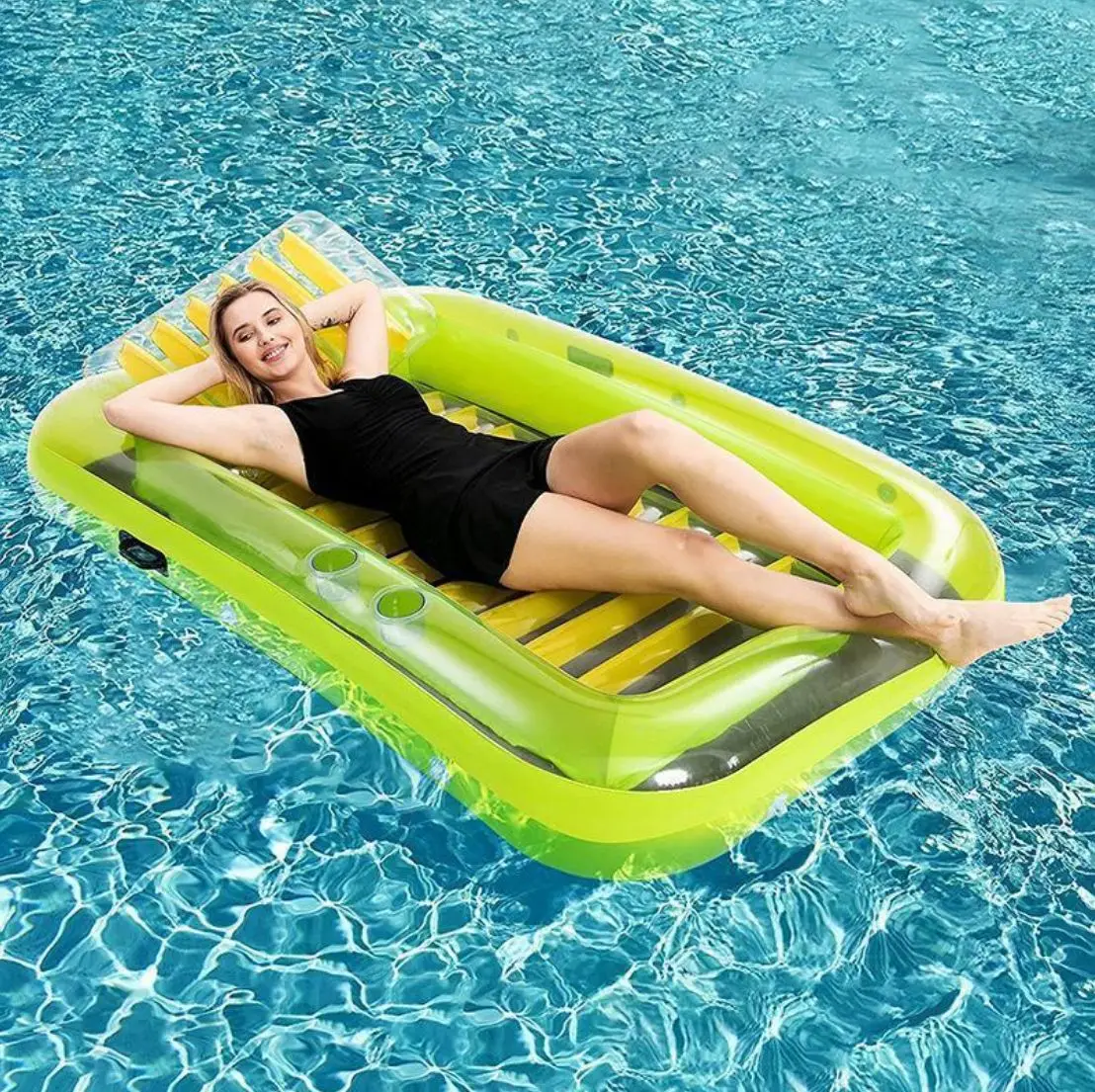 Inflatable water floating bed water hammock lounge chair swimming pool leisure floating row