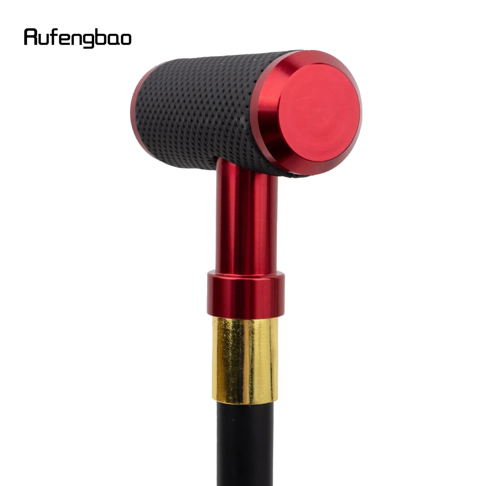 Red Leather Cylinder Silver Walking Cane Fashion Decorative Stick Cosplay, Steampunk & Everyday Use 94cm  Performance Stage Cane