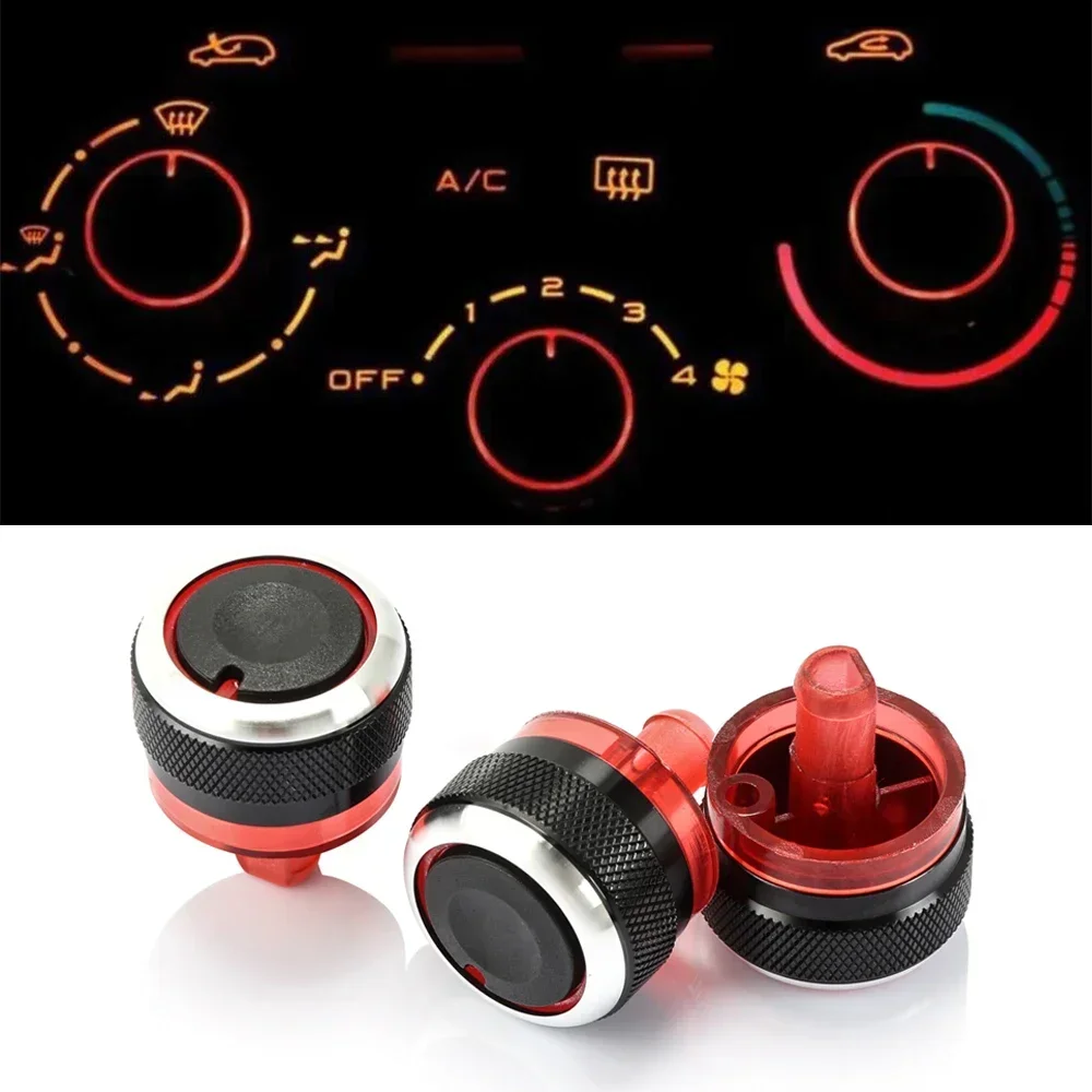 3pcs For Peugeot 206 207 Citroen C2 Xsara Picasso Aluminium Air Condition AC Heater Climate Control Switch knobs Dials Buttons