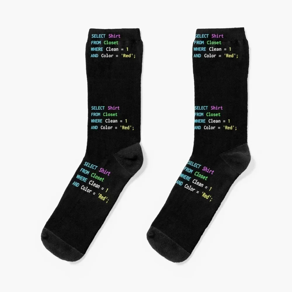 Funny SQL design for SQL programmers, DBA, and DB admins Socks moving stockings kawaii hiking crazy Socks Ladies Men's