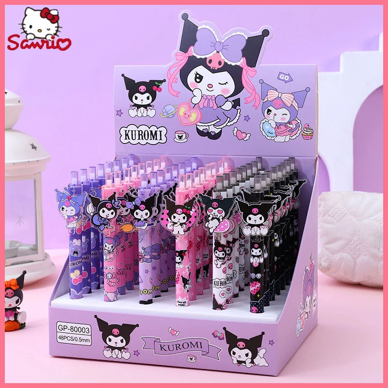 

Sanrio Kulomi Patch Press Pen Cartoon Acrylic Cute High Appearance Level Girl Neuter Pen Gift Pen Signature Pen 0.5mm