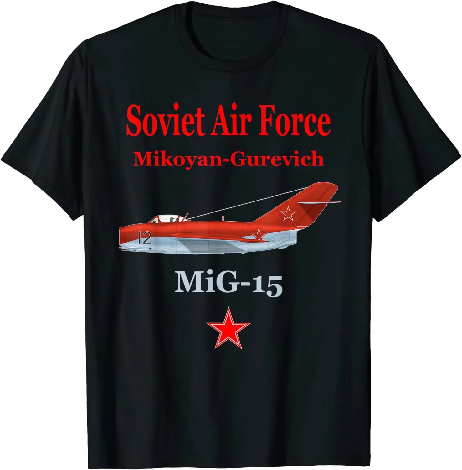 

Mikoyan Gurevich MG-15 Russian Fighter Warbird Airplane T-Shirt Short Sleeve Casual Cotton O-Neck Summer T Shirt
