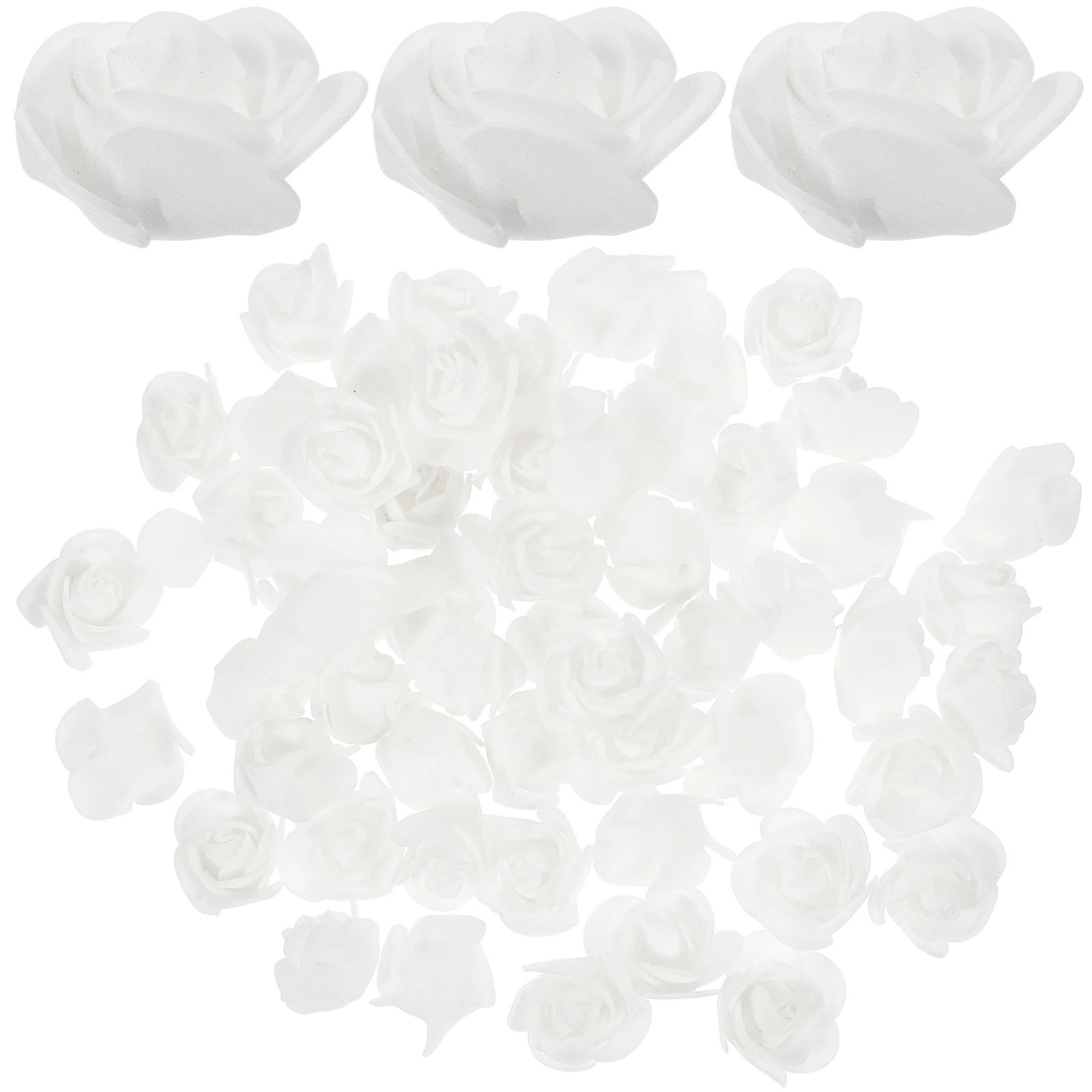 

200 Pcs Artificial Rose Heads PE Foam Material Vivid Simulation for Crafts Faux Flower Decorations Bulk DIY Supplies