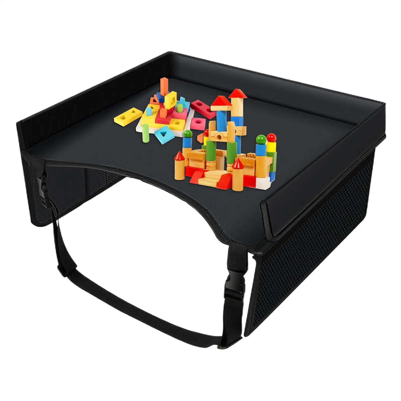 Car Seat Travel Tray Safety Seat Play Table Organizer Storage Snacks Toys Cup Holder Waterproof For Baby Children Kids Stroller - view 5