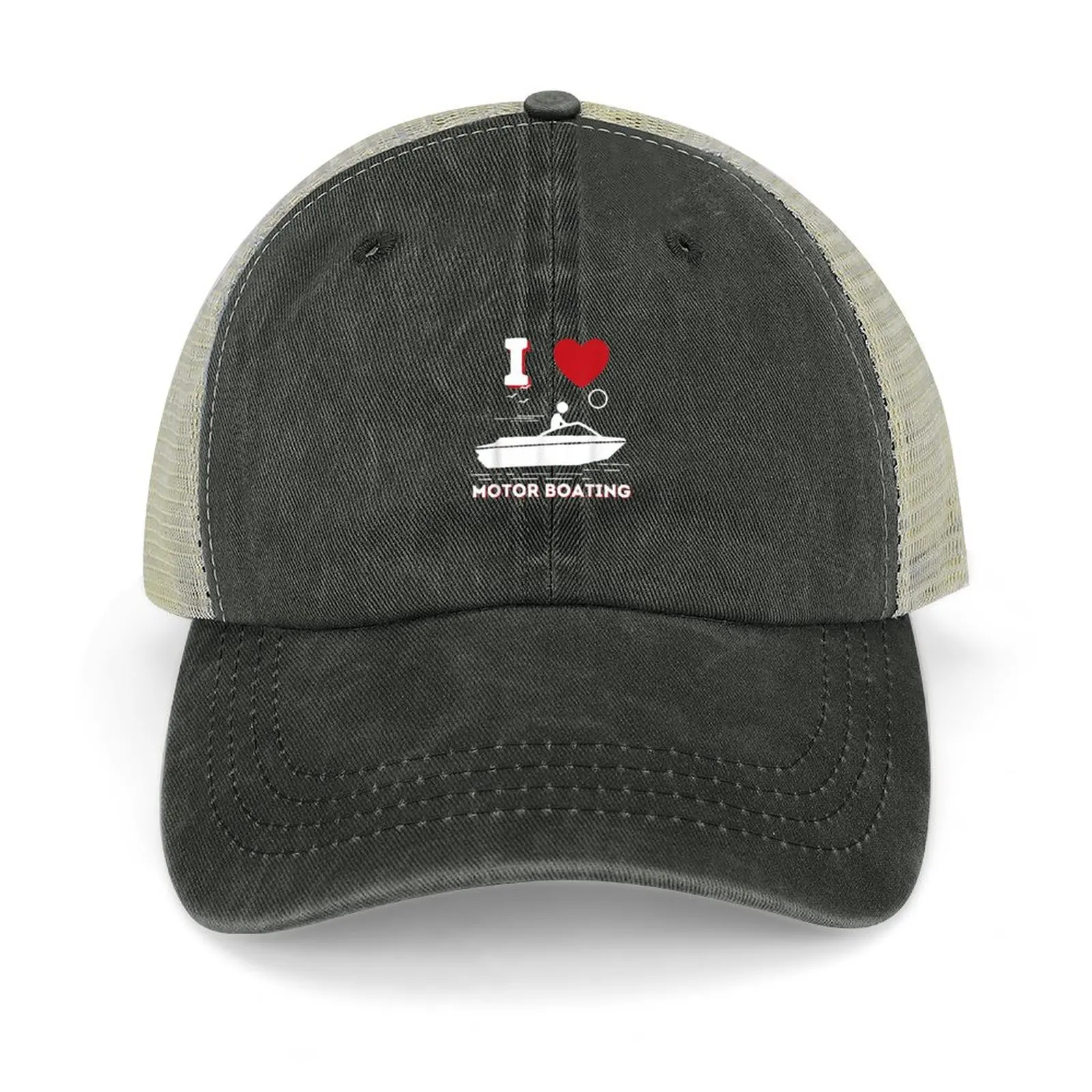 

I Love Motor Boating - Boat Captain & Boating Baseball Cap Military Tactical Cap Custom Cap Funny hats dad hat Boy Women's