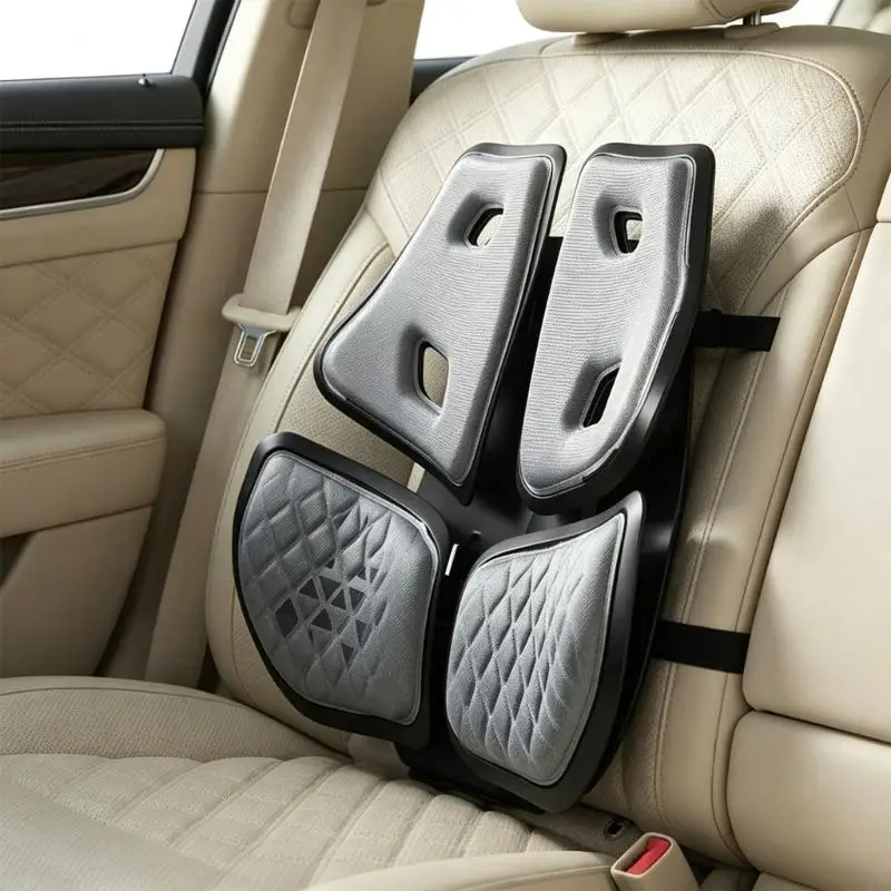 8-Position Lumbar Support Pillow For Office Chair Car Back Support with Four-Panel Design, Padded and Removable H9EE