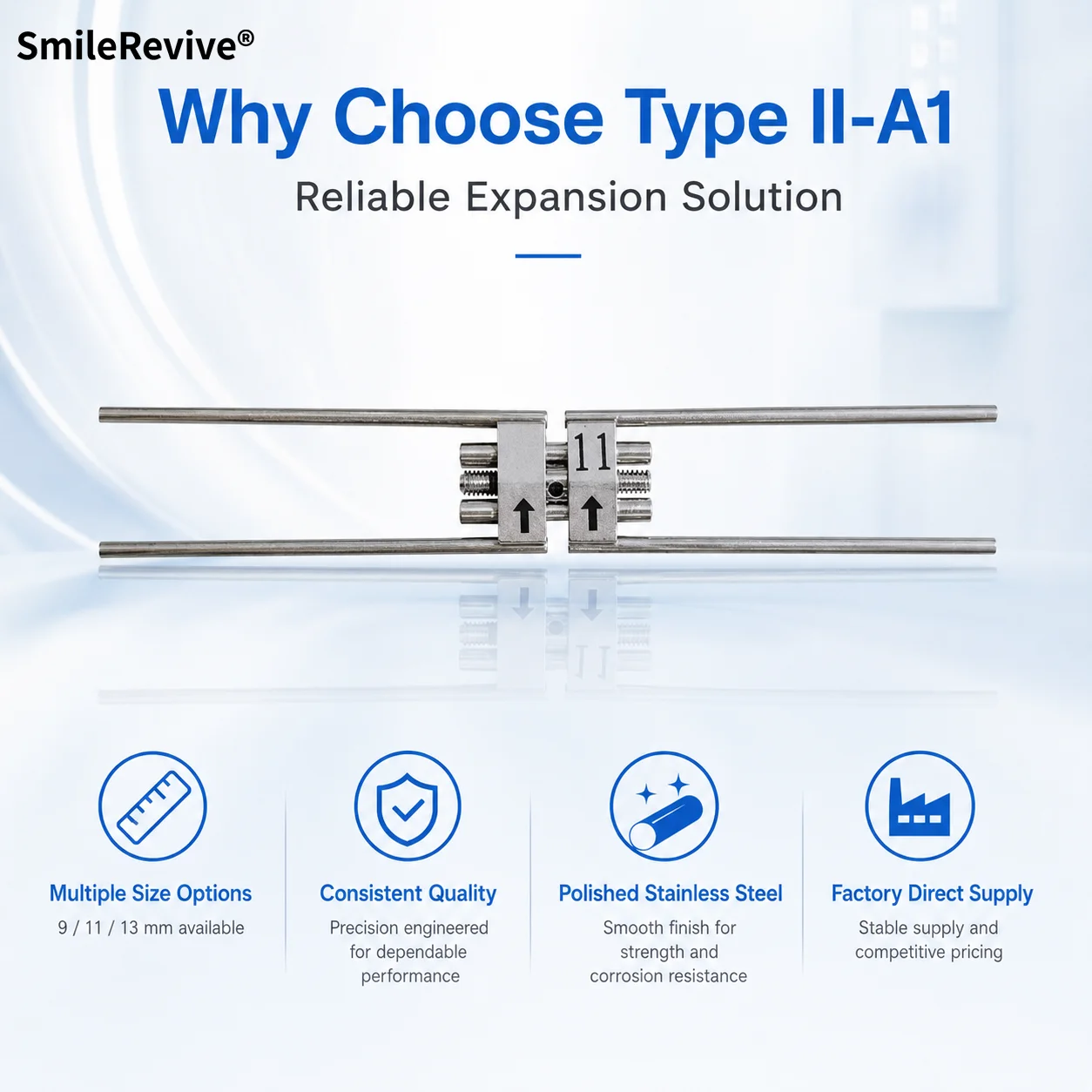 SmileRevive Dental Orthodontic Rapid Palatal Expander Maxillary Expansion Screw Stainless Steel with Swivel Key Lab Appliance