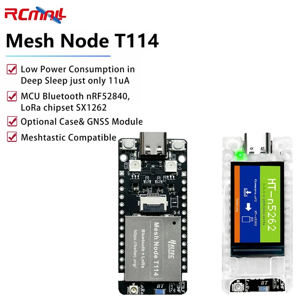 heltec mesh node posicionamento dispositivo t114 lora mais ble 868mhz 915mhz nrf52840 sx1262 tft display de baixa potencia posicionamento board para arduino 01