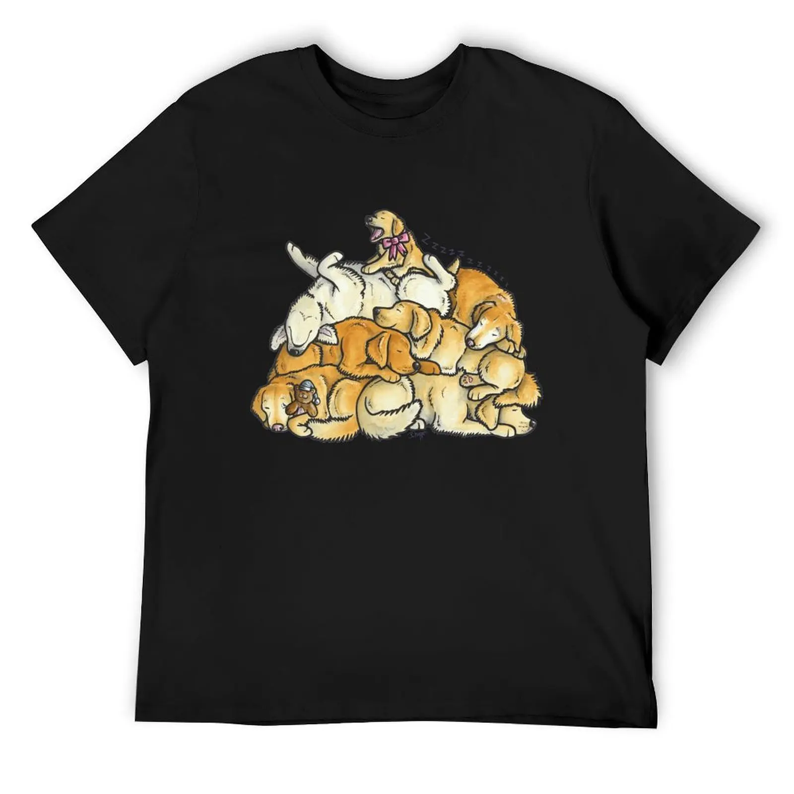 

Футболка со спящей собакой Golden Retriever, забавные футболки с мемми, лето 2021, роскошные мужские рубашки, футболка с рисунком