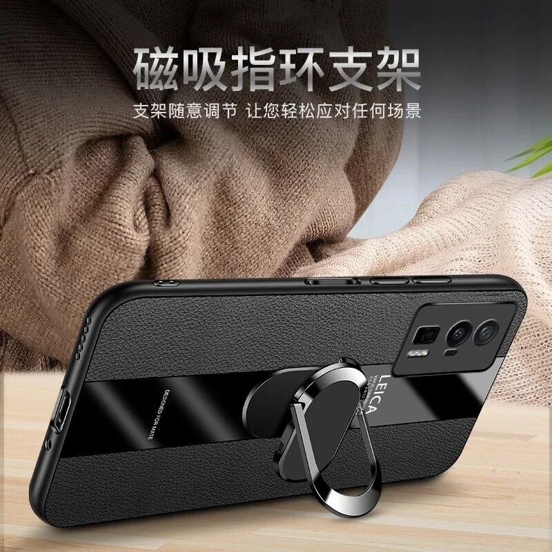 For Poco F5 Pro Case Magnetic Ring Phone Cover For Xiaomi Poco F5 F 5 F5Pro 5G Luxury PU Leather Capa Silicone Shockproof Bumper