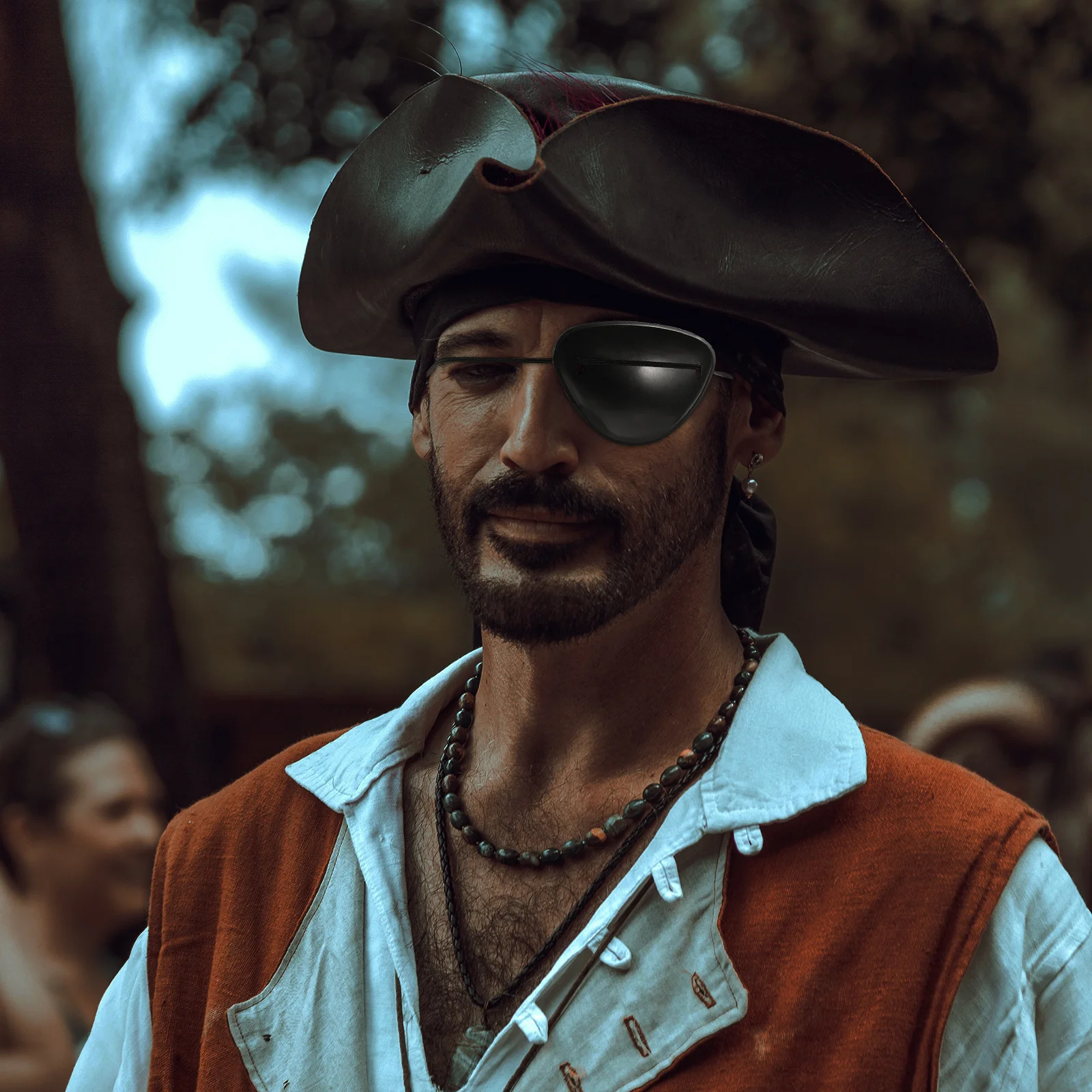 

6Pcs Pirate Eye Patch Elastic Lightweight Single Eye Mask Comfortable for Halloween Party Cosplay Masquerade Costume Accessory