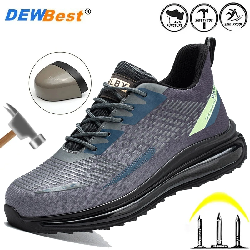 New men's lightweight casual wear-resistant non-slip safety shoes steel head anti-smash anti-puncture work protection shoes