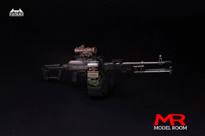 HASUKI WM-05 1/12 Scale Soldier PKM Machine Gun Model Scene Accessories Props Fit 6 inch Male Female Action Figure Body