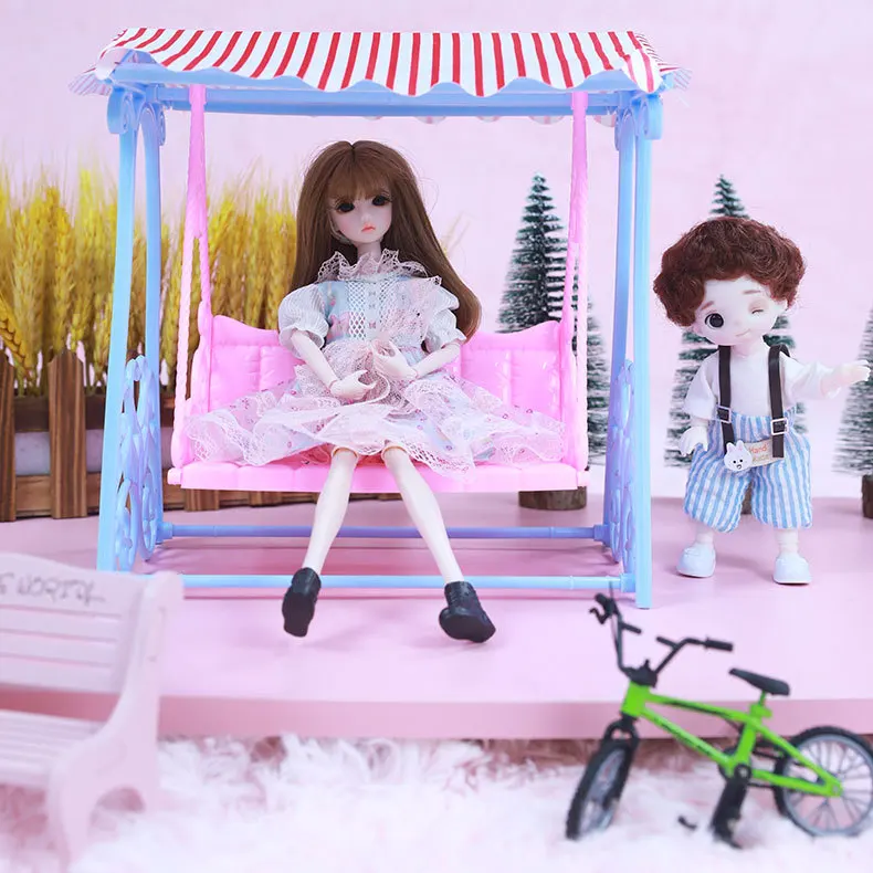 إكسسوارات بيت الدمى OB11 أثاث محاكاة حديقة صغيرة سوينغ نموذج 1/6 BJD دمى اللعب منزل اللعب المشهد الديكور