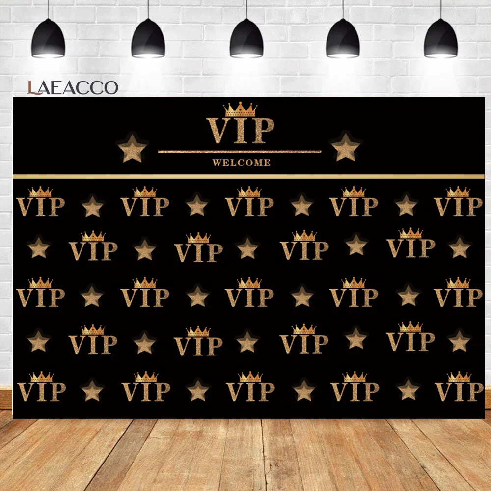 Laeacco Vip Party Photocall Black Golden Sequins Polka Dots Customized Photography Backdrops Birthday Backgrounds Photo Studio