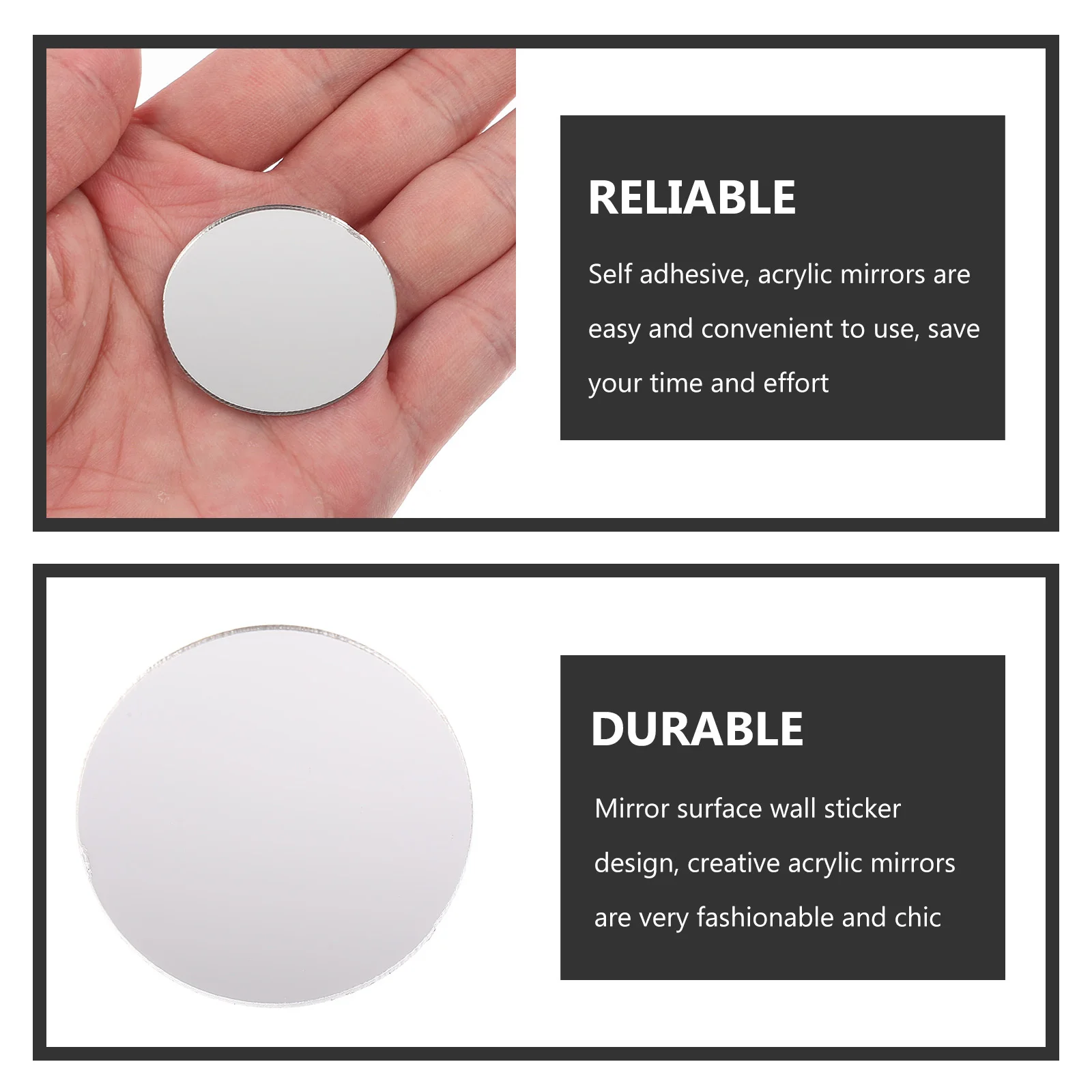 

30Pcs Acrylic Mirror Wall Stickers Mini Silver Mirror Decals Self-Adhesive Wall Decor for Living Room Bedroom Bathroom Walls