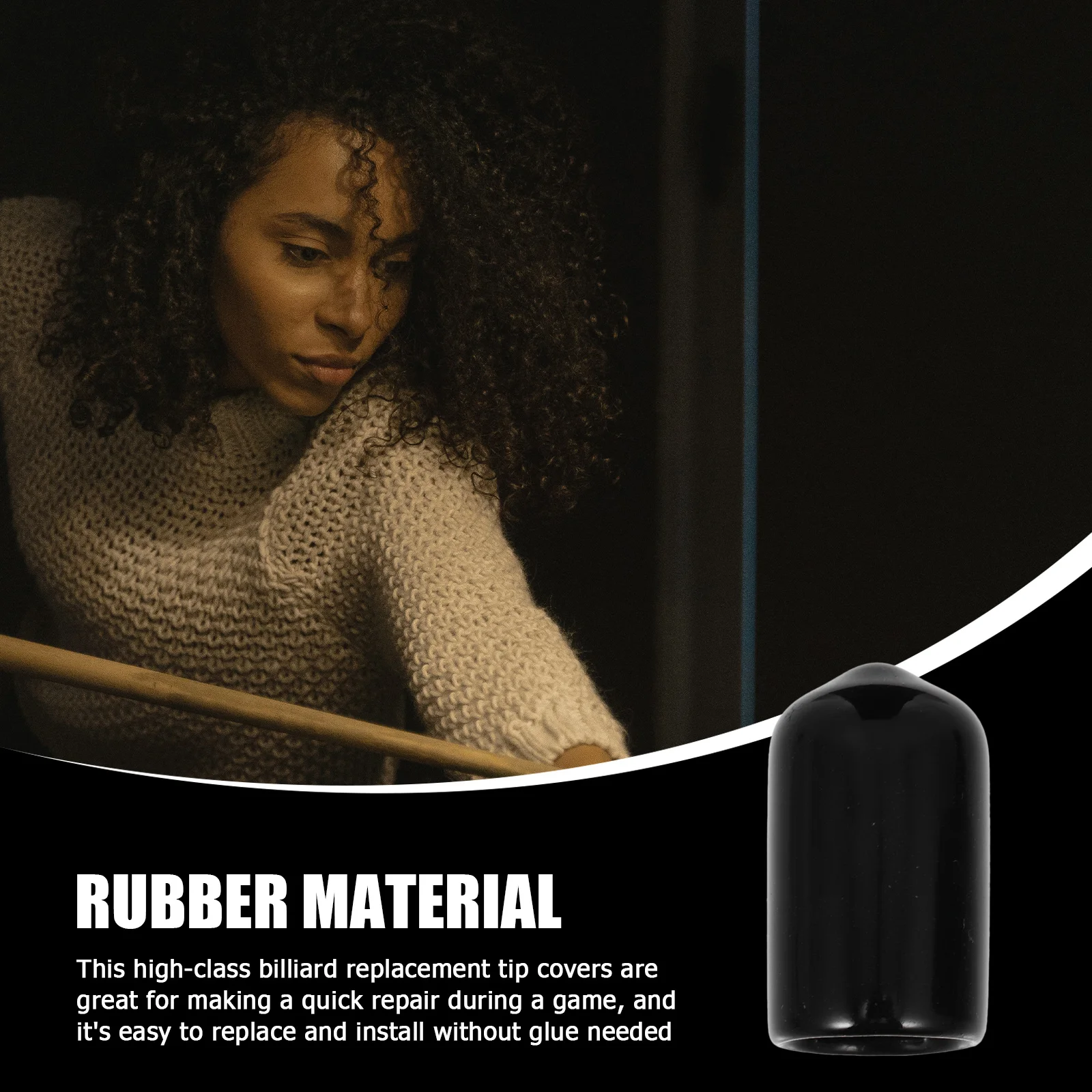 

10 шт. защитных чехлов для кия, тонкая работа, научный дизайн для лучшего контроля направления, аксессуар для бильярда