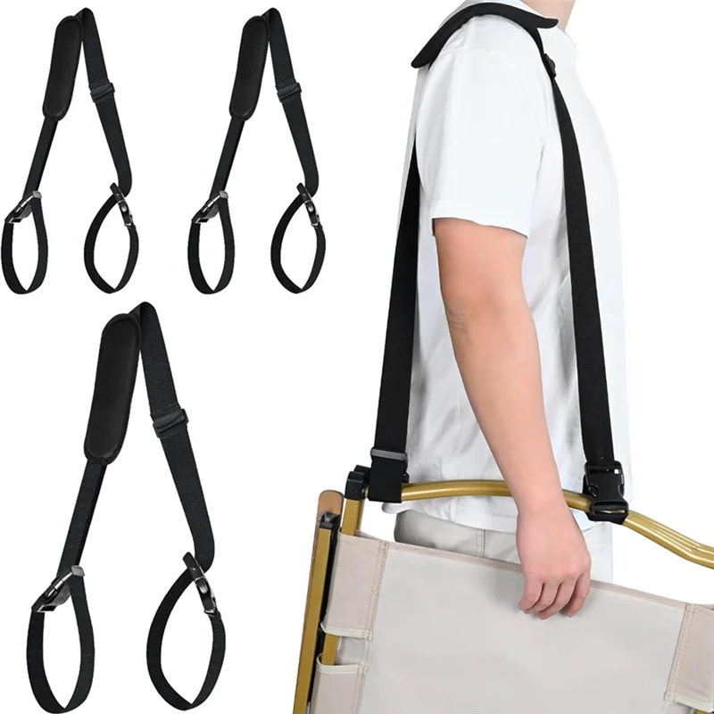

Adjustable Camping & Beach Chair Carry Straps Heavy-Duty Light Carrying With Padded Shoulder Strap 3 Pack-Best Selling