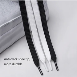 1Pair Classic Shoelaces Black White Shoe Lace Double Fabric Non-slip Polyester Laces Casual Sport Shoestrings70/80 /90/100/120C