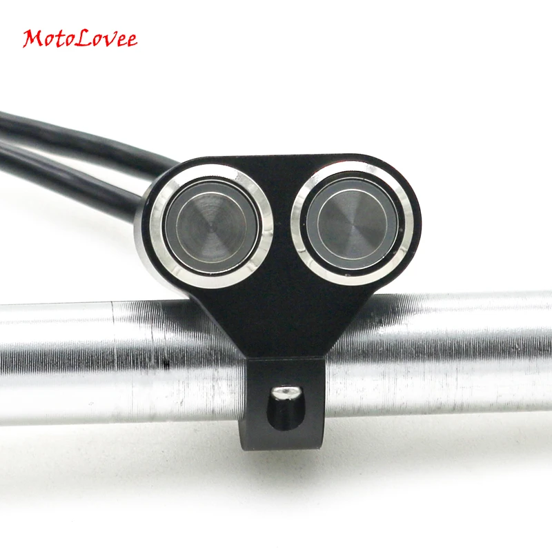 MotoLovee Motorcycle Switches 22mm Handlebar Mount Switch Headlight Hazard Brake Fog Light ON-OFF Aluminum Alloy With Led