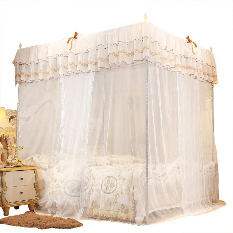 Mosquito Not Canopy Bed White Mosquito Net Four Corner Post Bed Curtain Netting Mosquito Bedding For Girls Bedroom Decoration