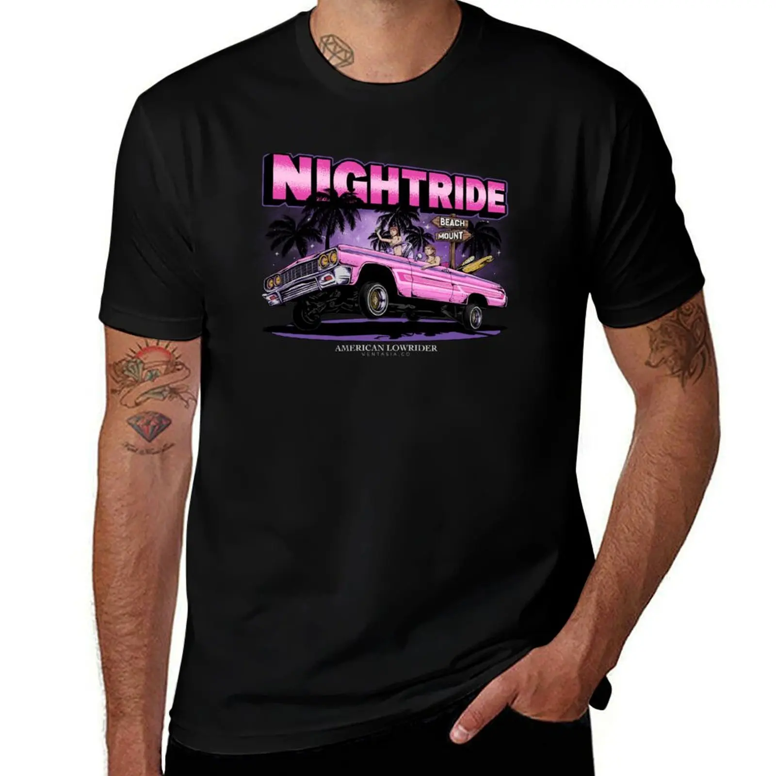 

Nightride America Lowride T-Shirt man t shirts for men man t shirt cotton