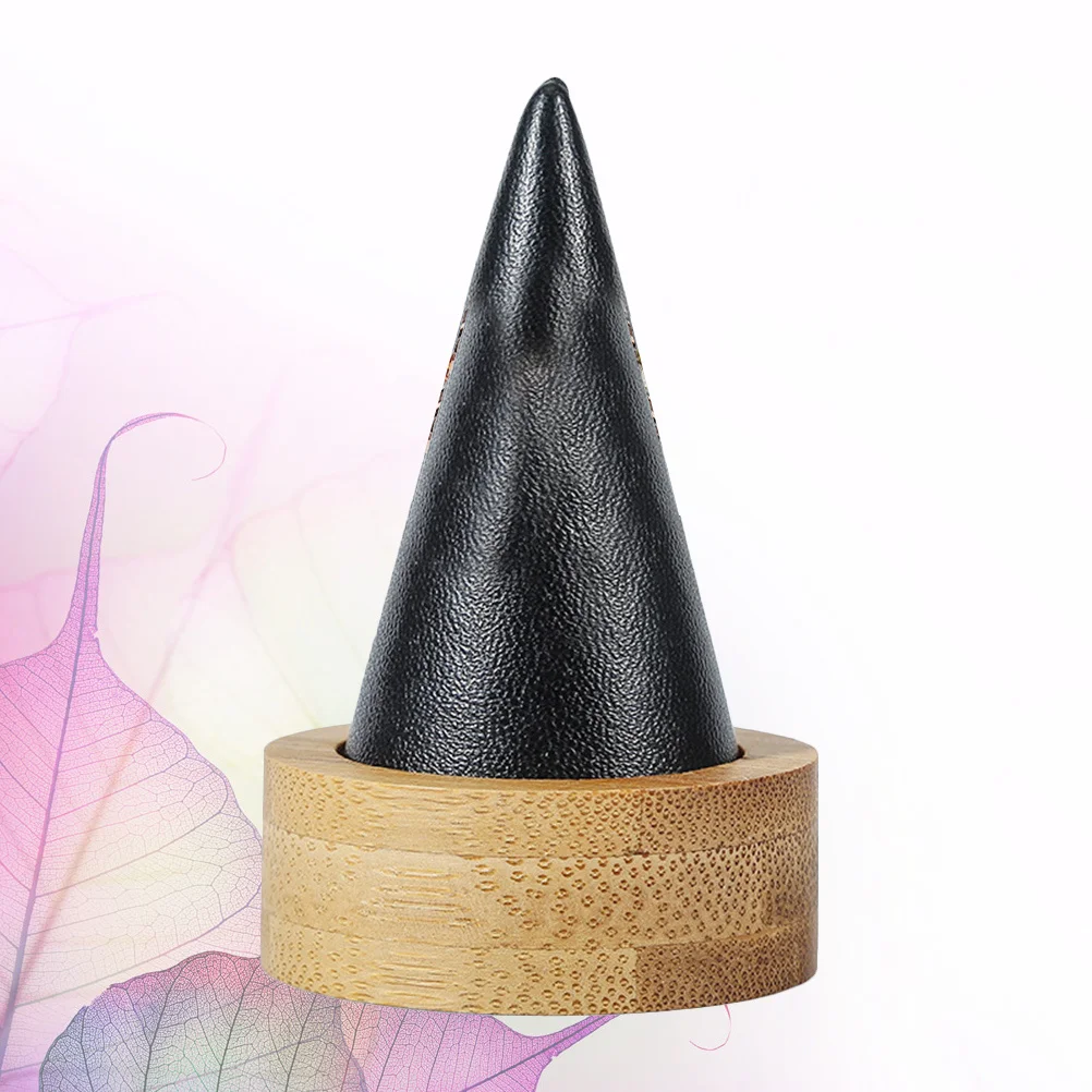 

1Pcs Bamboo Ring Holder Black Round Base Finger Tips Shape Ring Display Stand Jewelry Storage Rack Suitable for Wedding Shop