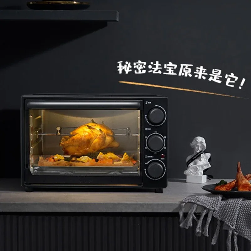 Household Electric Oven with 32L Upper and Lower Heating Tubes Multi-layer Baking Position Rotating Baking Fork