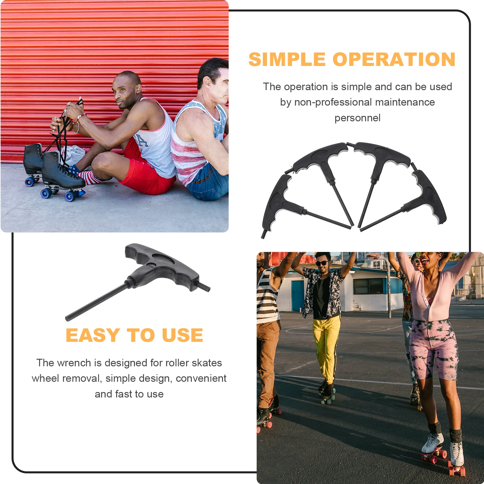 

4 Pcs Skate Wrench Roller Wheel Tools for Helper Key Skates Skating Accessories Screwdriver