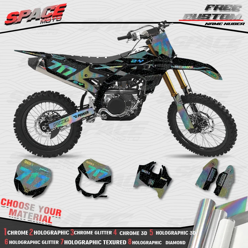 SPACE MOTO Custom Motorcycle Graphics Background Decals Stickers For YAMAHA 19-23 YZF250 18-22YZF450 19-22 WRF450 20-23 WRF250