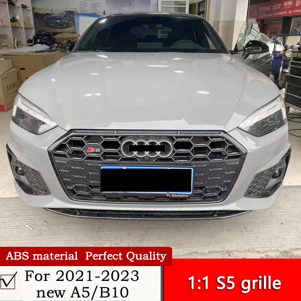 For new A5 change 1:1 S5 grille matte black ABS material B10 S5 front face high sport grille nice fit by air