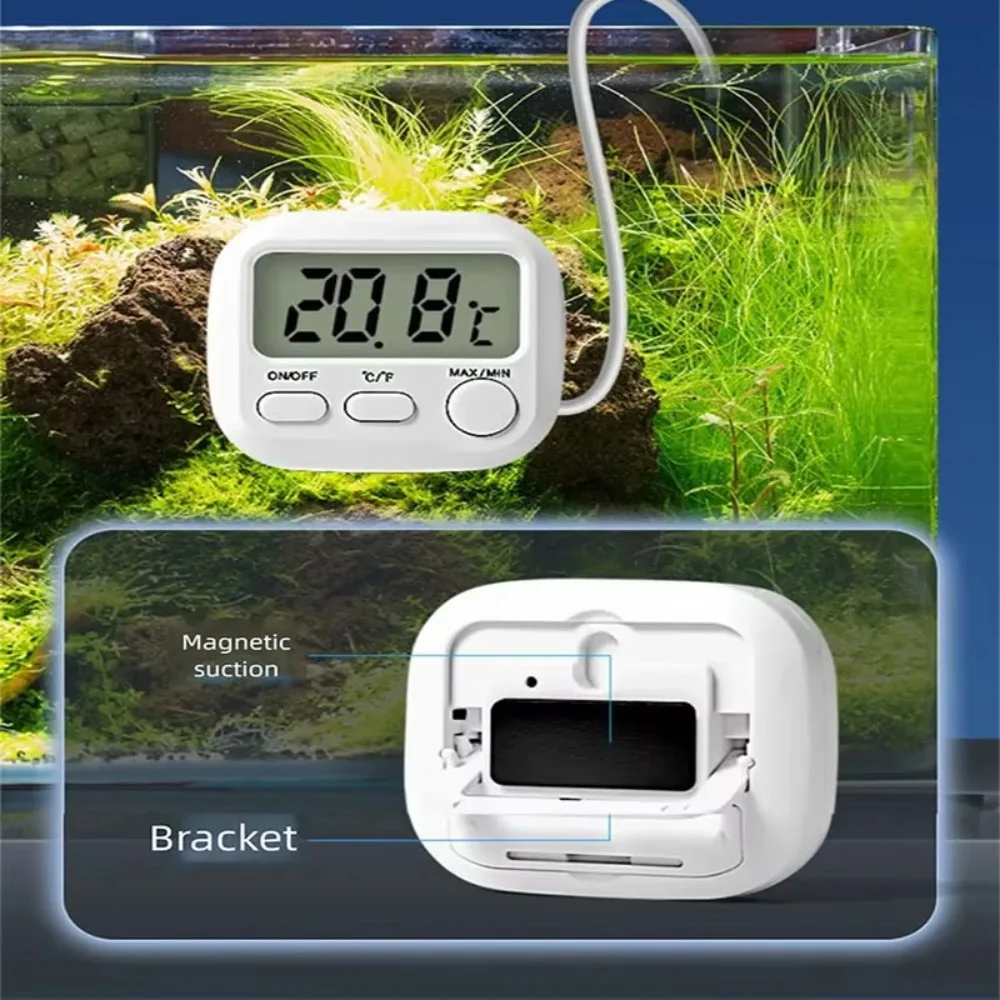 Precision Sensor Digital Aquarium Thermometer High Precision ℃/℉ Switch Fish Tank Thermometer Waterproof Probe LCD Display