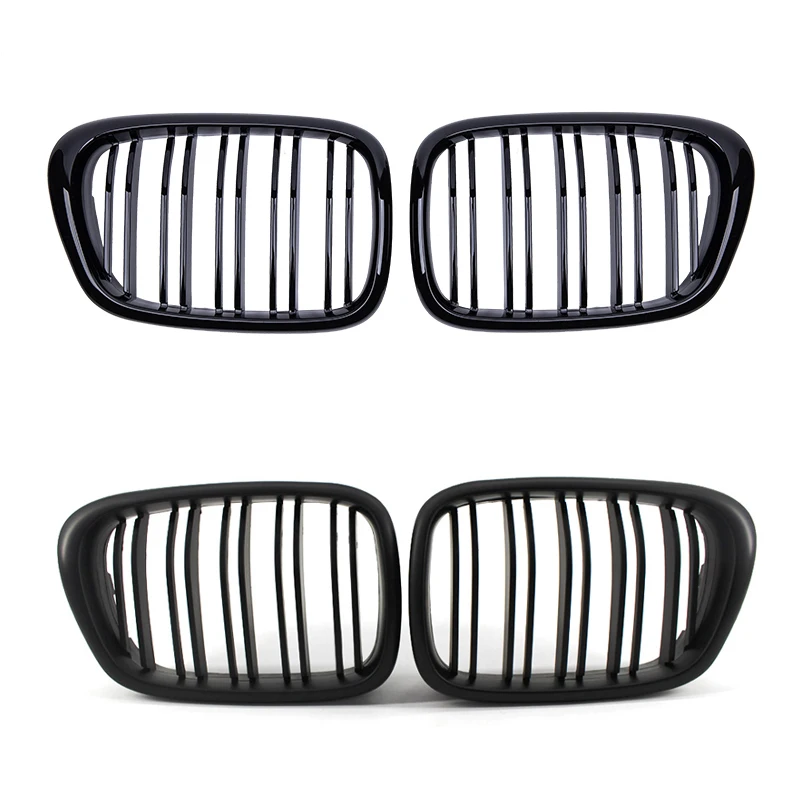 Pulleo per BMW E39 5 Series 525 528 Gloss Grille Car Front Hood Grill rene GrillesRacing Grill 99-03 accessori Dual Line