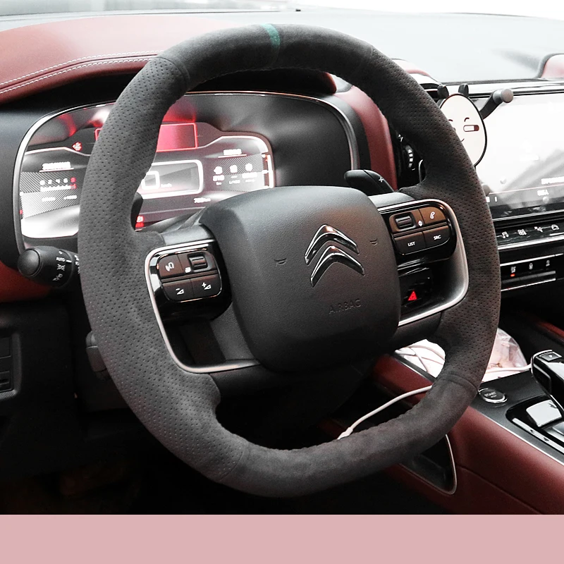 

Ручное шитье «сделай сам» для Citroen C3, C4, C5, аксессуары для интерьера автомобиля из замши, углеродный пепепельный
