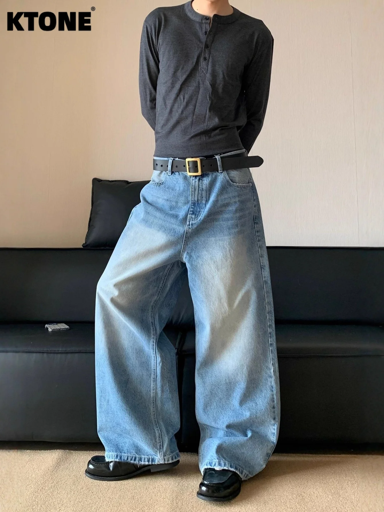 Retro Jeans Gender Neutral Blue Baggy Pants Hip Hop Style Original Drip No accessories or belts included