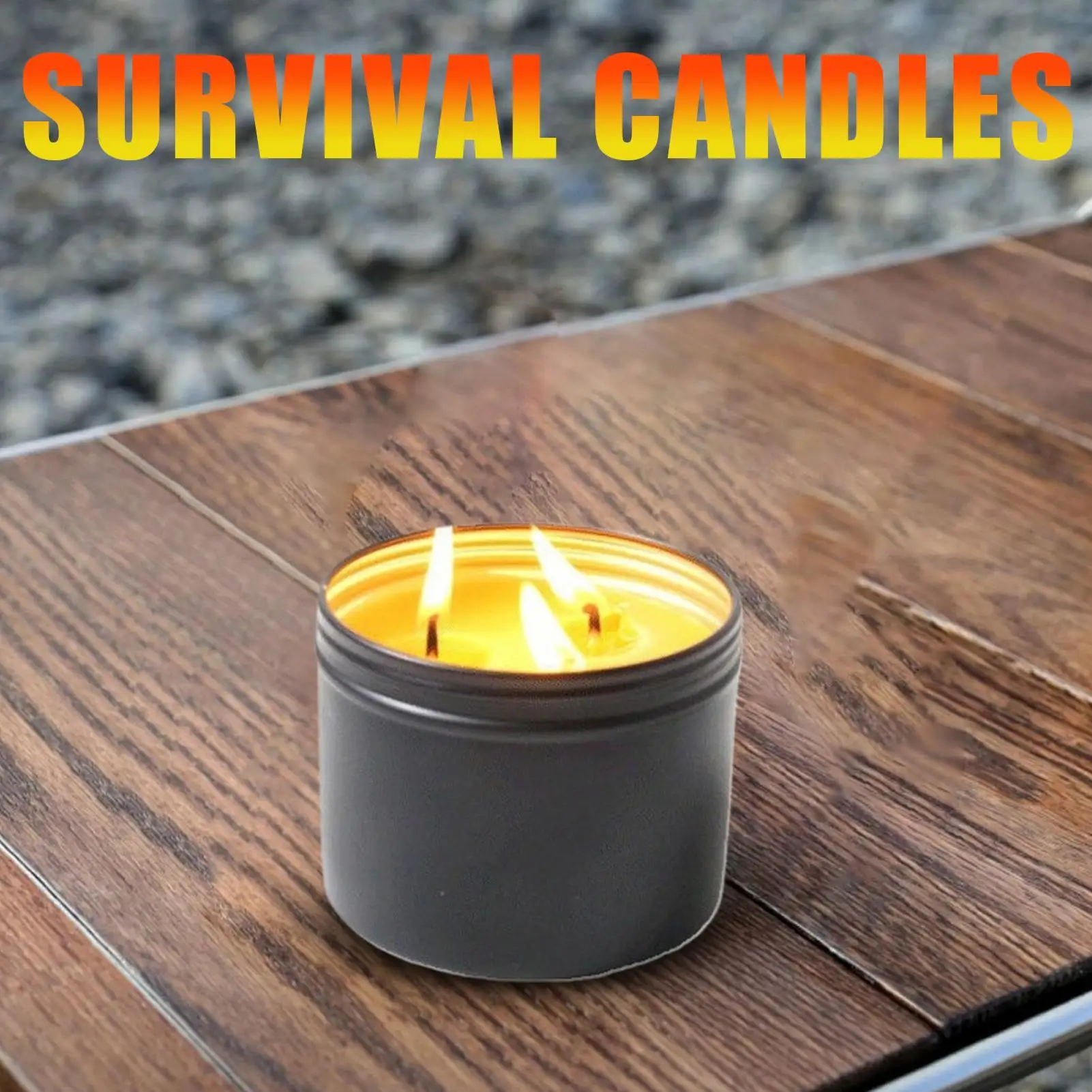 Emergency Candle 36 Hour 3 Wick Long Lasting Beeswax Survival Candle with Aroma for Home outdoor Camping Fishing