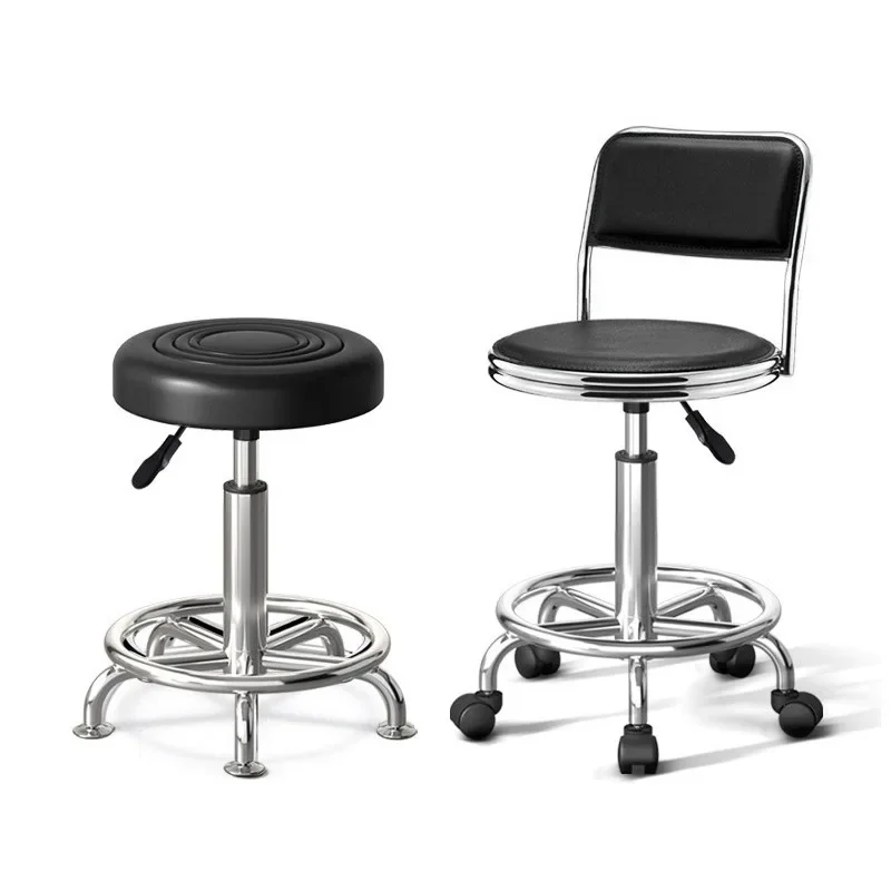 

Household Tall Wheel Stool Beauty Swivel Chair Rotating Lift Hair Bar Chair
