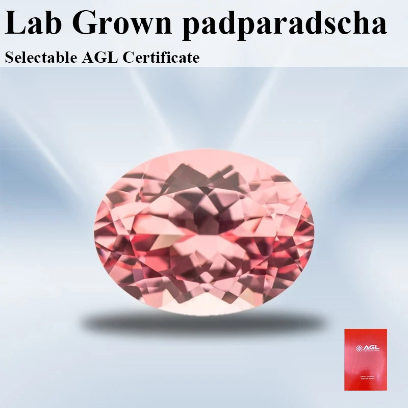 

Lab Grown Padparadscha Oval Shape Red Lotus Color VVS1 Gemstone for Charms DIY Jewelry Making Bracelet Selectable Certificat