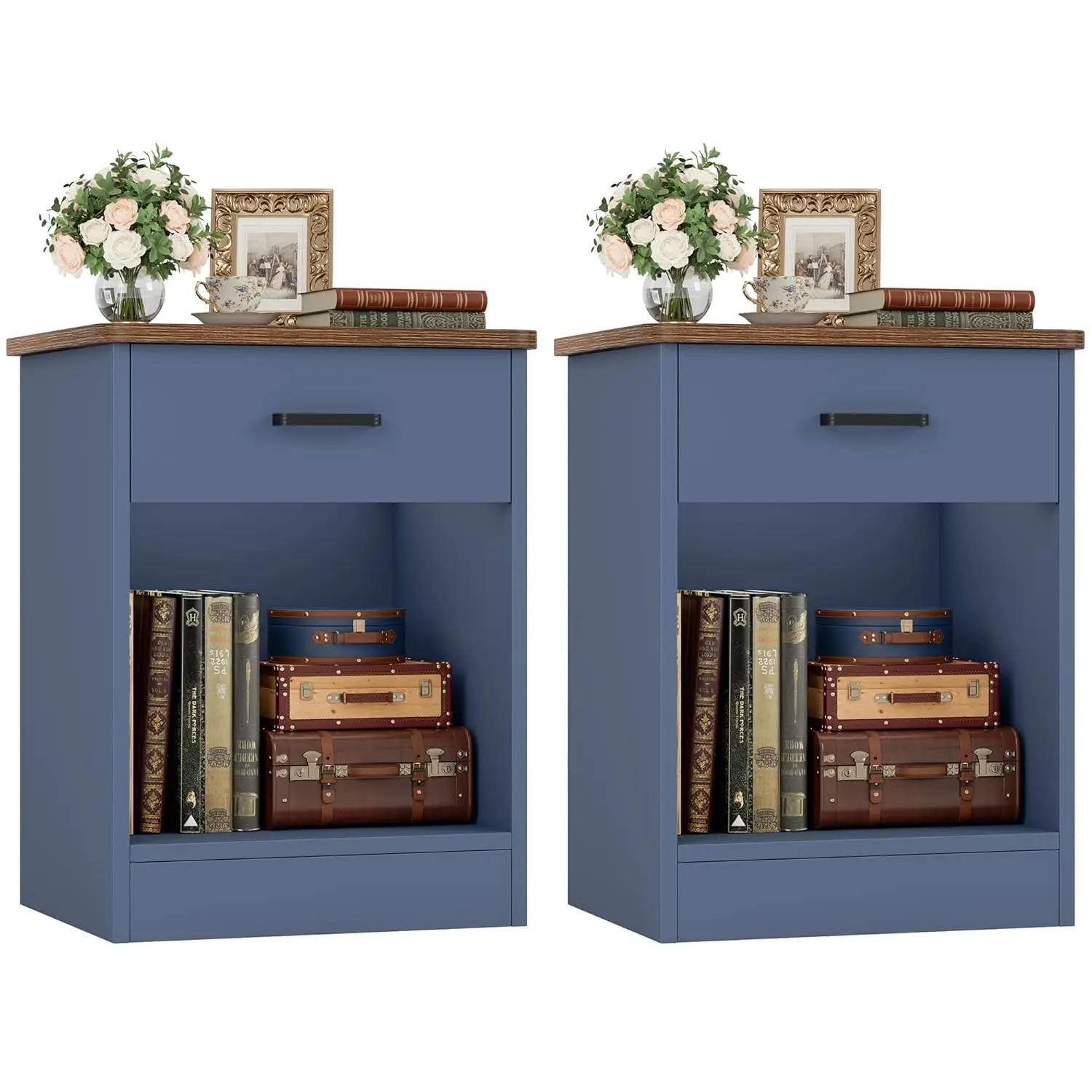 

Nightstand Set Of 2, 2-Tier Side Table With Drawer And Storage Shelf, Bedside Table End Table, Modern Night Stand, Customized