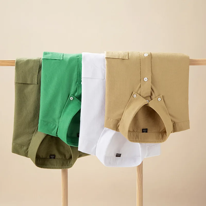 ربيع الخريف 100% القطن قميص الرجال بلون تنفس طويلة الأكمام الرجال قميص رسمي للأعمال ماركة الرجال الملابس حجم S-4XL MY1028