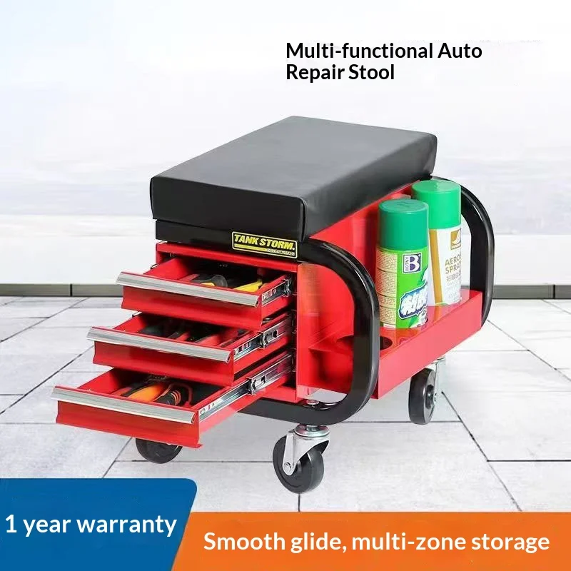 

Мобильная тележка-подставка для инструментов, усиленная, для авторемонта, низкопрофильная, с прочной стальной рамой, регулируемым подголовником и поворотными колесами