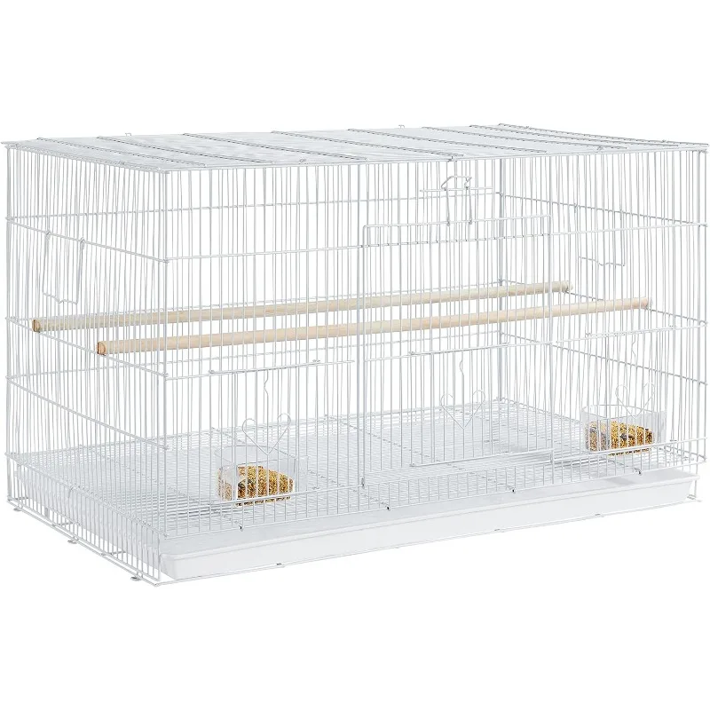 

30-дюймовая Летающая птичья клетка для попугаев, наконечников, бунтарей, тараканов, попугаев, канареек с выдвижным лотком, белая