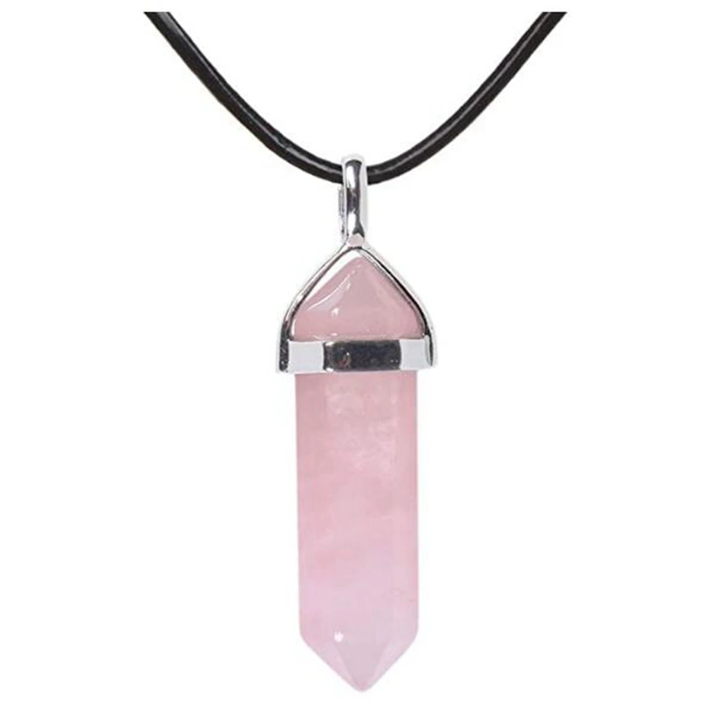 JOYA GIFT Hexagonal Pointed Reiki Chakra Stone Pendant Necklace Women Girl Jewelry 18inch Chain chunky Pendants
