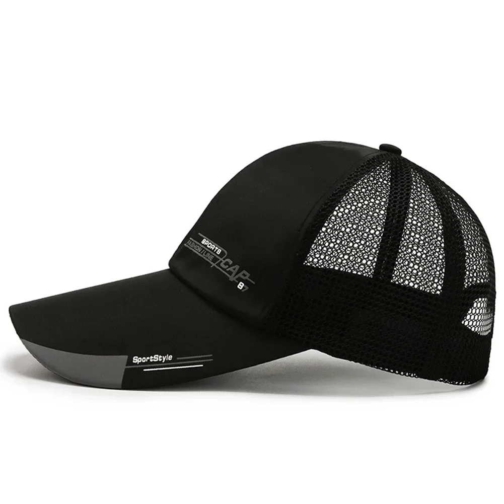 Gorra de béisbol de poliéster para hombre, gorro ajustable, transpirable, 56-60cm, 70g, para acampar, pescar y cazar