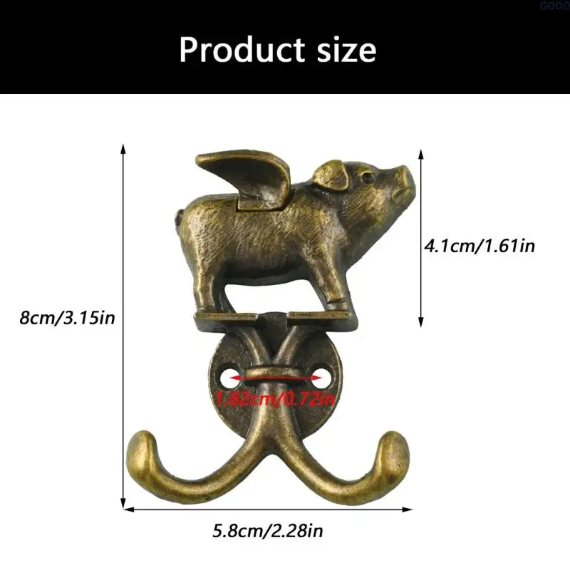 23GA Creative Pig Shaped Wall Hook for Organizing Clothes Keys Home Decoration - view 6