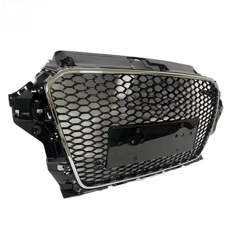 2014-2016 RS3 نمط شبكة أمامية سوداء لامعة لشواية المصد الأمامي A3 S3 8 فولت