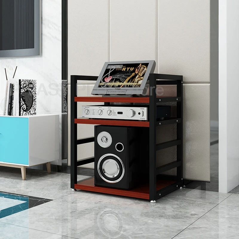 Rak Audio Bingkai Logam 3-4 Tingkat Rak Peralatan HiFi Speaker Tugas Berat Berdiri Braket Penyimpanan Lebih Luas untuk Sistem Suara Amplifier