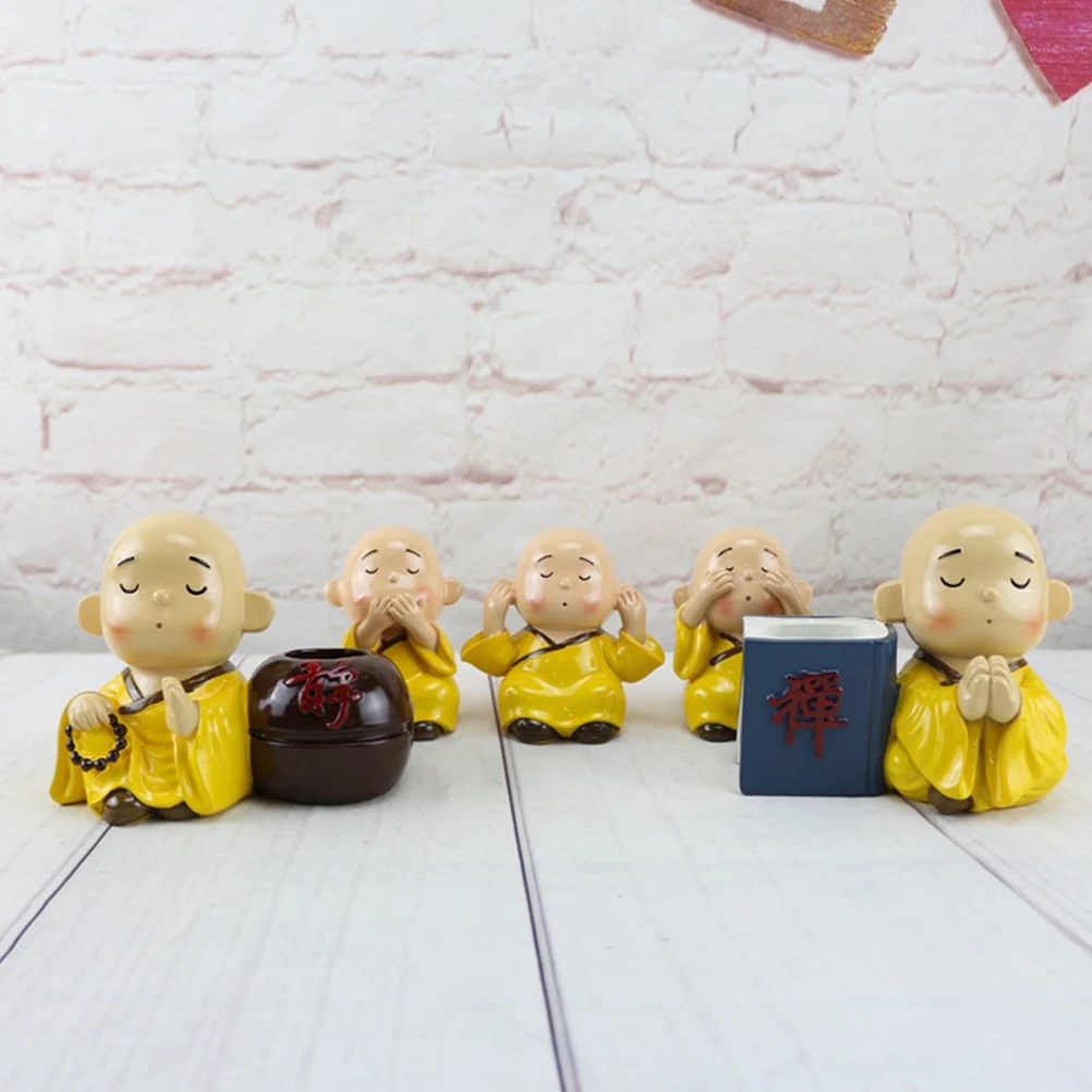 

Resin Ornaments Monk Craft Pretty Holds Pen Holder Exquisite Desktop Storage Man Nice